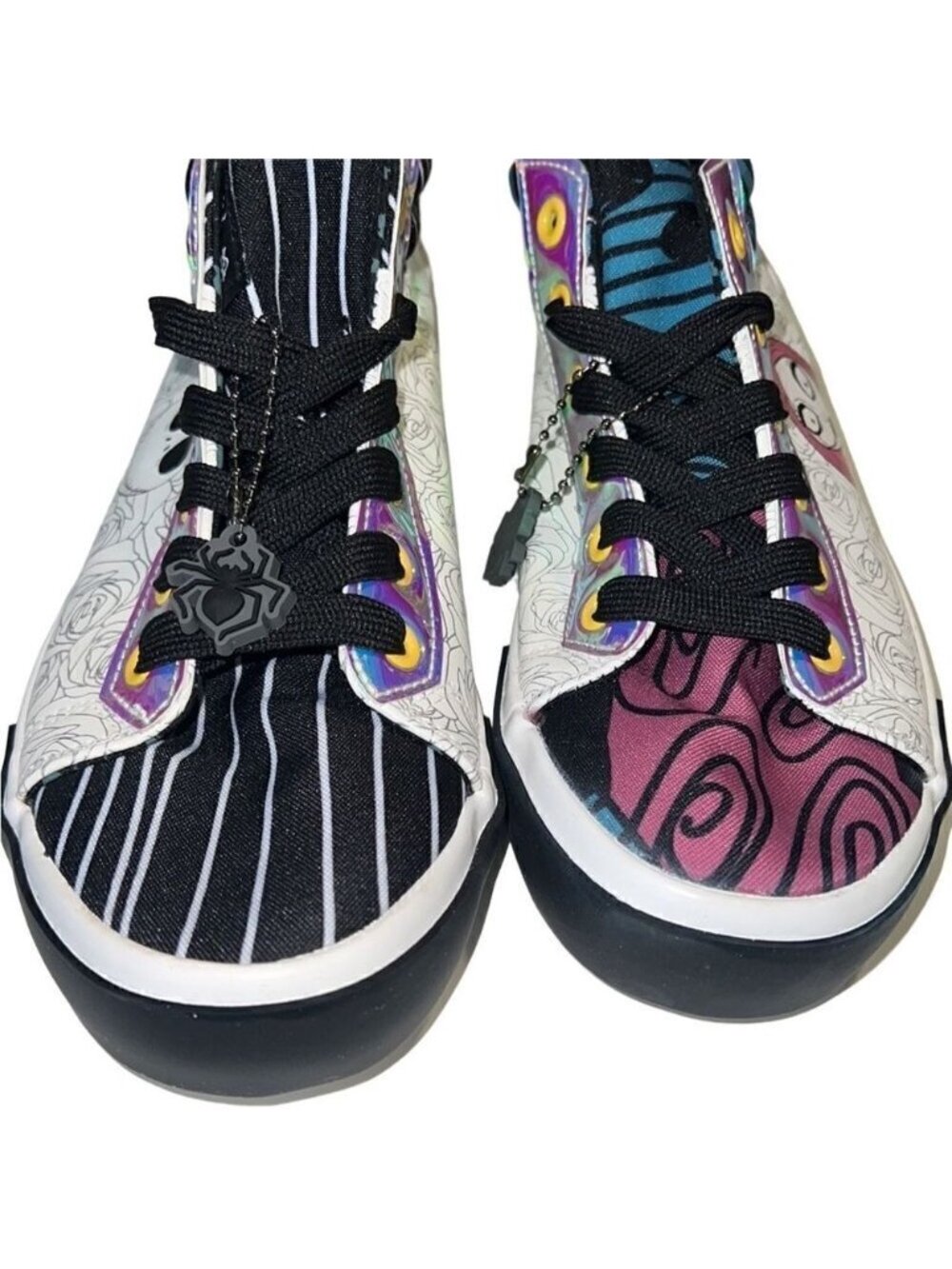 Disney Night Before Christmas Jack Skellington Sally High Top Sneakers Size 7 - Picture 11 of 14